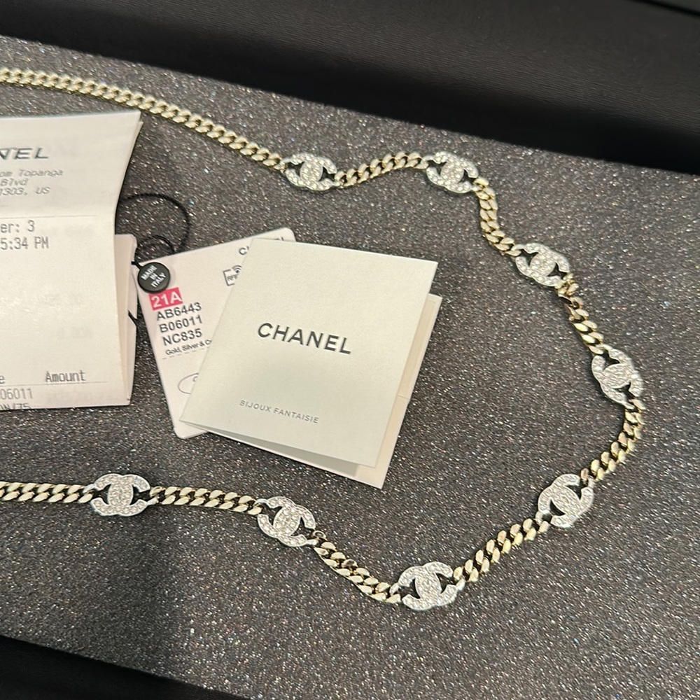 Chanel gold pendant crystal belt or necklace - Picture 2 of 4